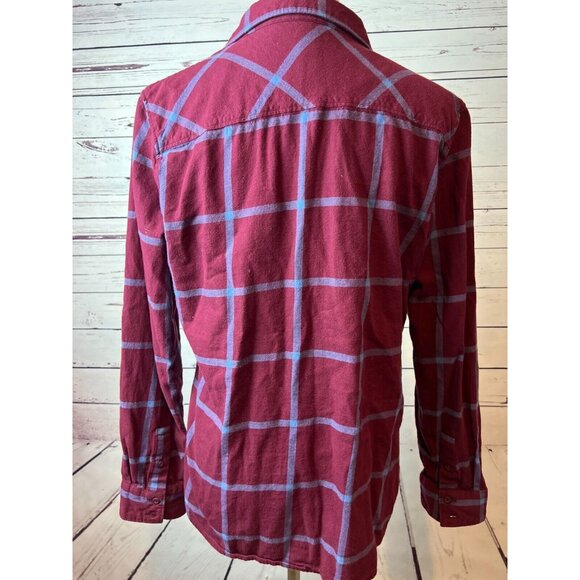 Fox Racing Flannel Plaid Button Front Shirt size Large womens Moto Western - Picture 5 of 11